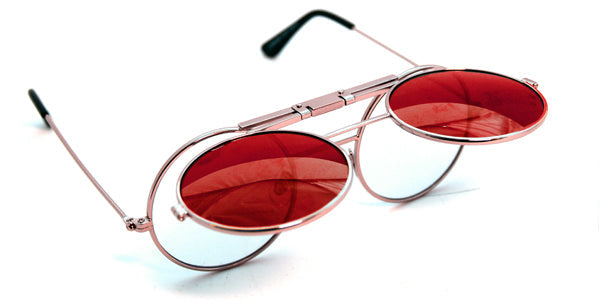 LENNON FLIP UP SILVER / RED MIRROR